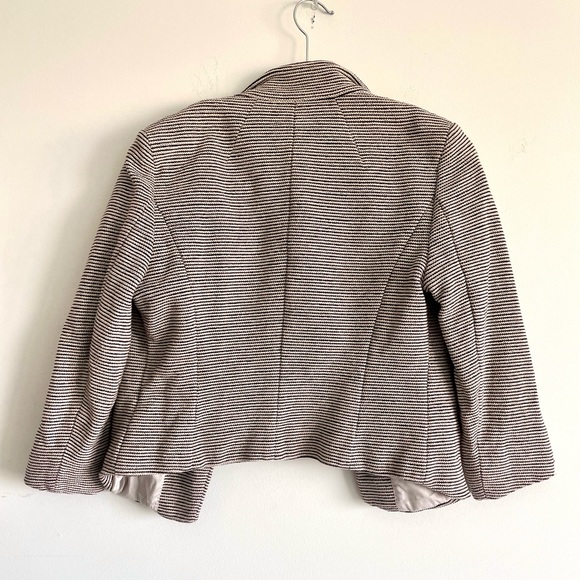 Cream Open Front Tweed Blazer - Picture 3 of 5